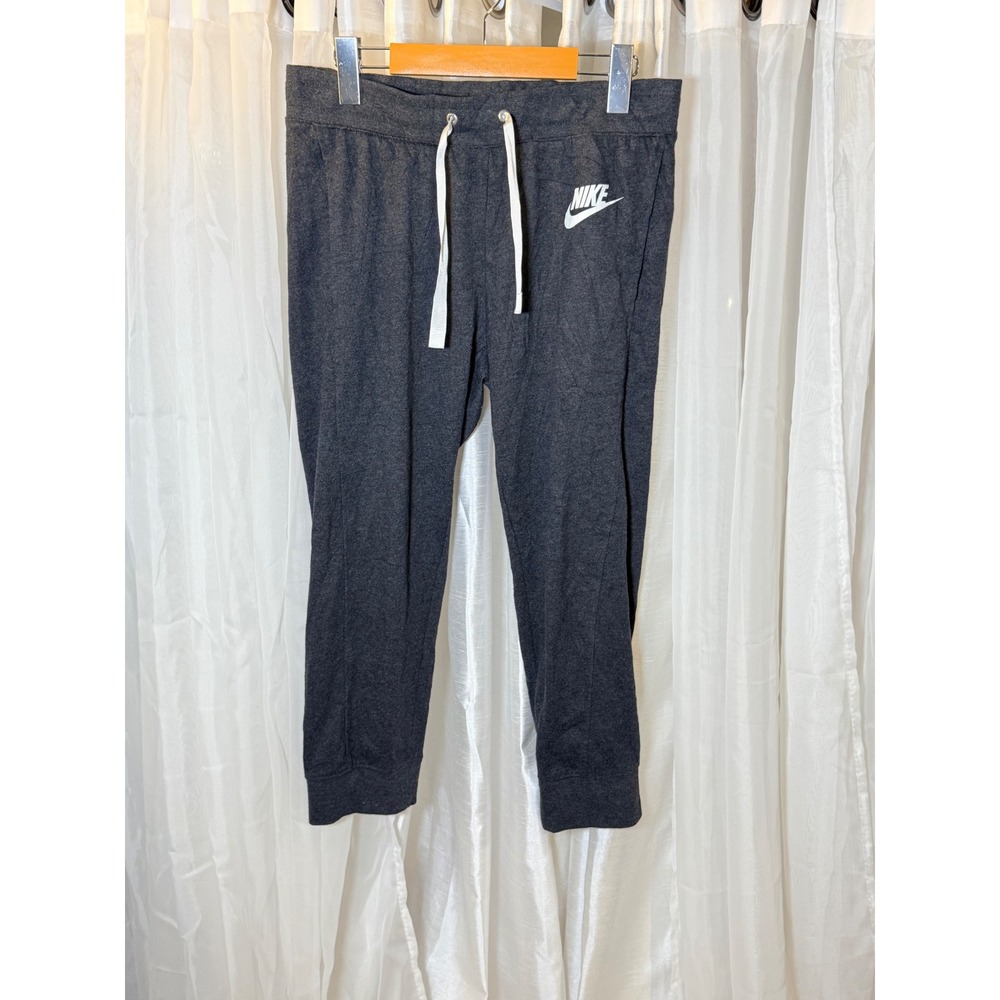 Nike Joggers Womens Small Gray Sportswear Tapered Sweatpants Drawstring Logo